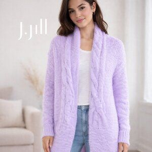 NWT J. Jill Oversized Knit Open Front Cardigan Sweater Wool & Alpaca Size Small